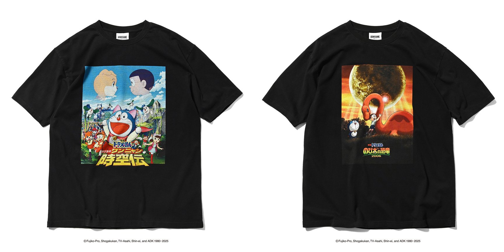 映画ドラえもん」歴代ポスターTシャツ発売 “のび太の恐竜”など全