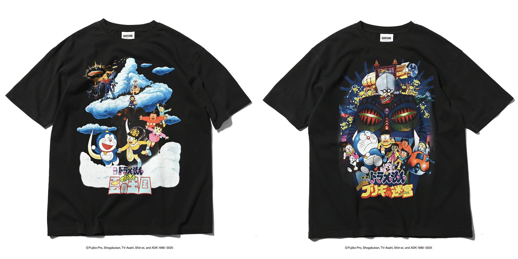 映画　ドラえもん　GAME×ドラえもん　コラボTシャツ 映画ドラえもん」歴代ポスターTシャツ発売 “のび太の恐竜”など全