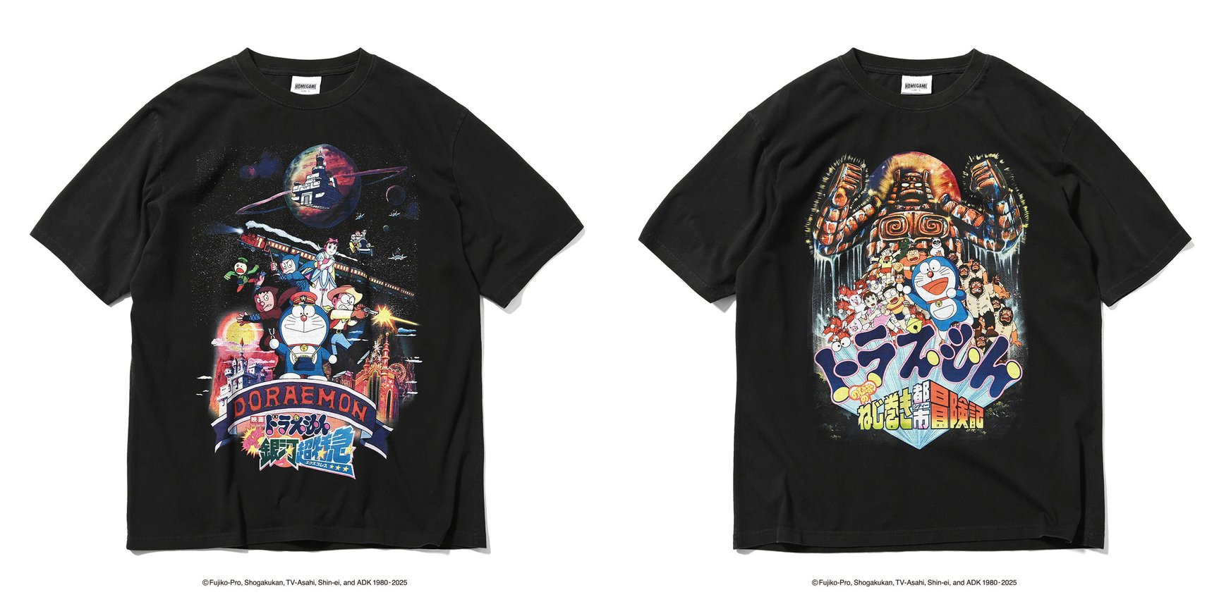 映画　ドラえもん　GAME×ドラえもん　コラボTシャツ 映画ドラえもん」歴代ポスターTシャツ発売 “のび太の恐竜”など全