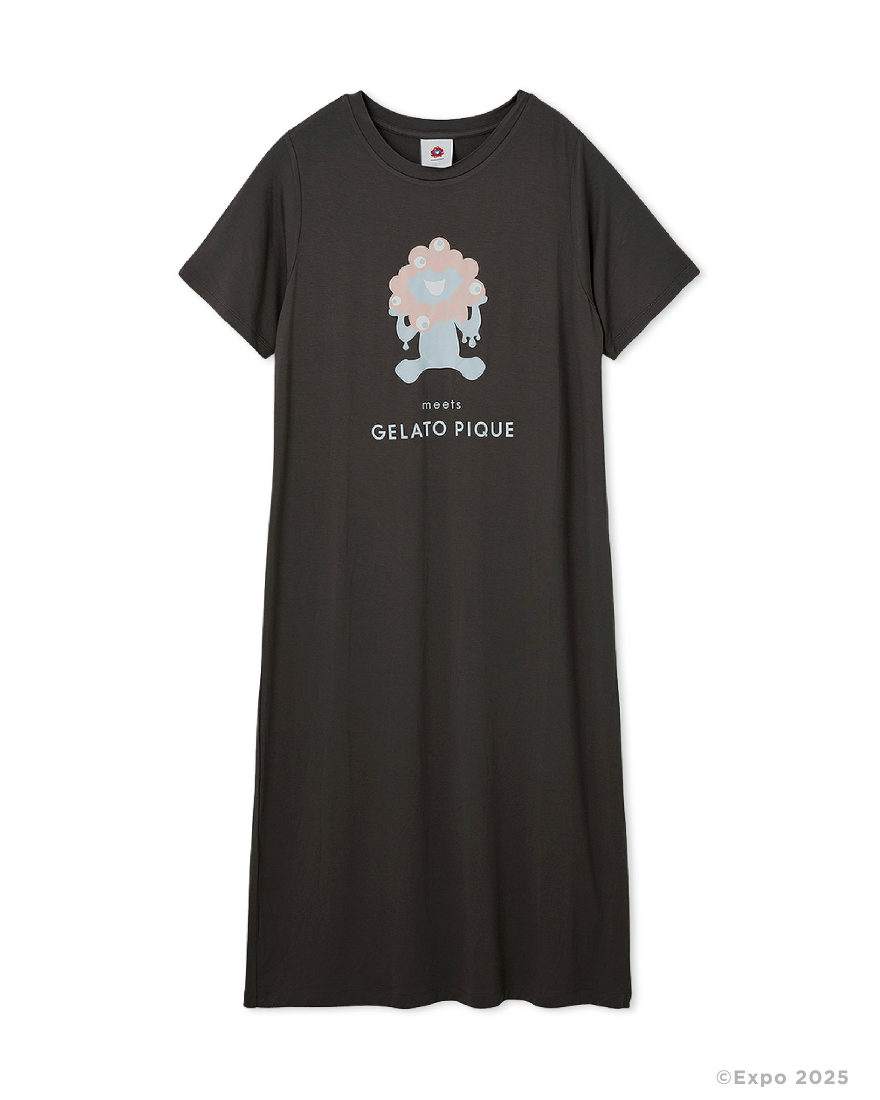 ミャクミャクワンポイント ワンピース チャコールグレー