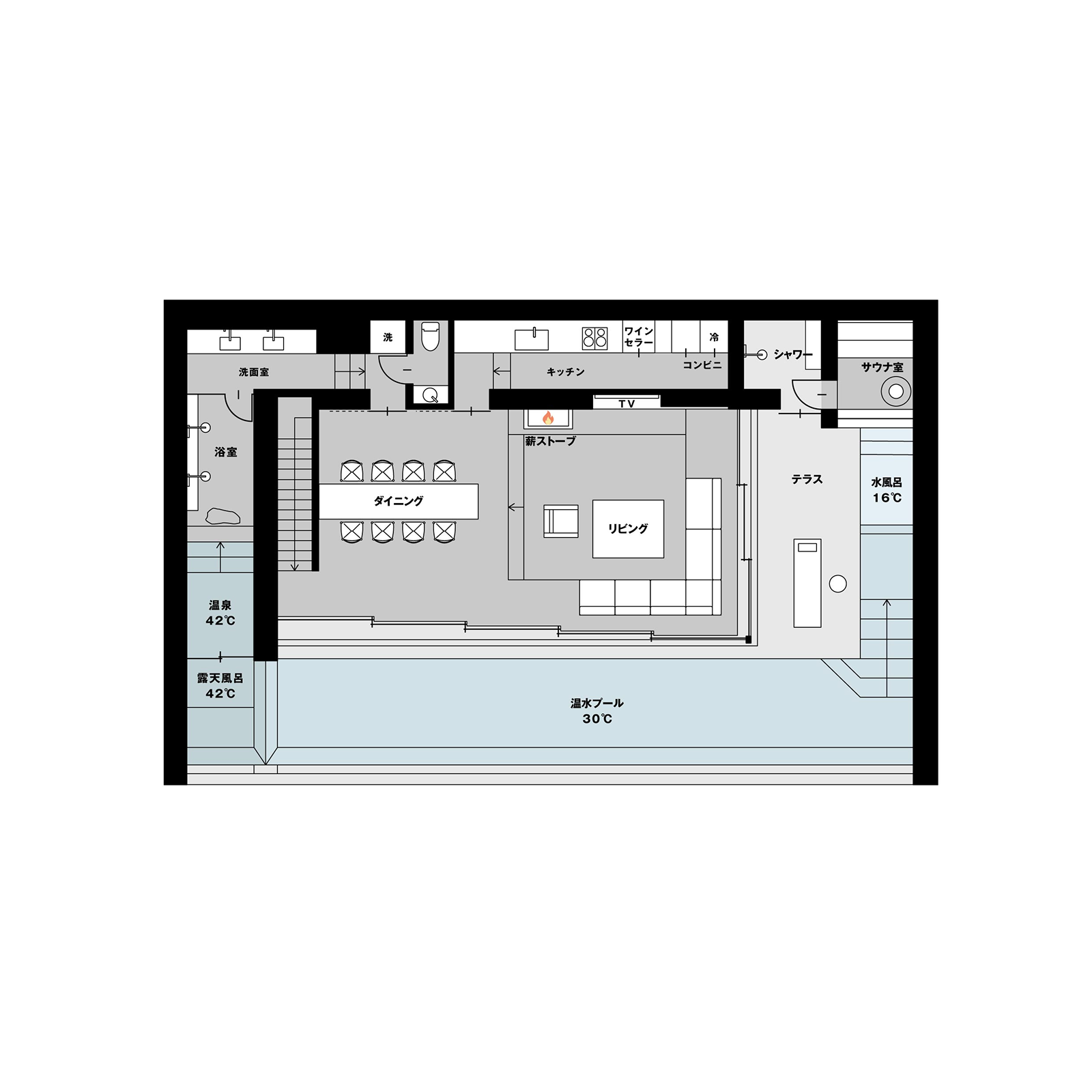 宿泊施設「NOT A HOTEL MINAKAMI (TOJI)」の内部