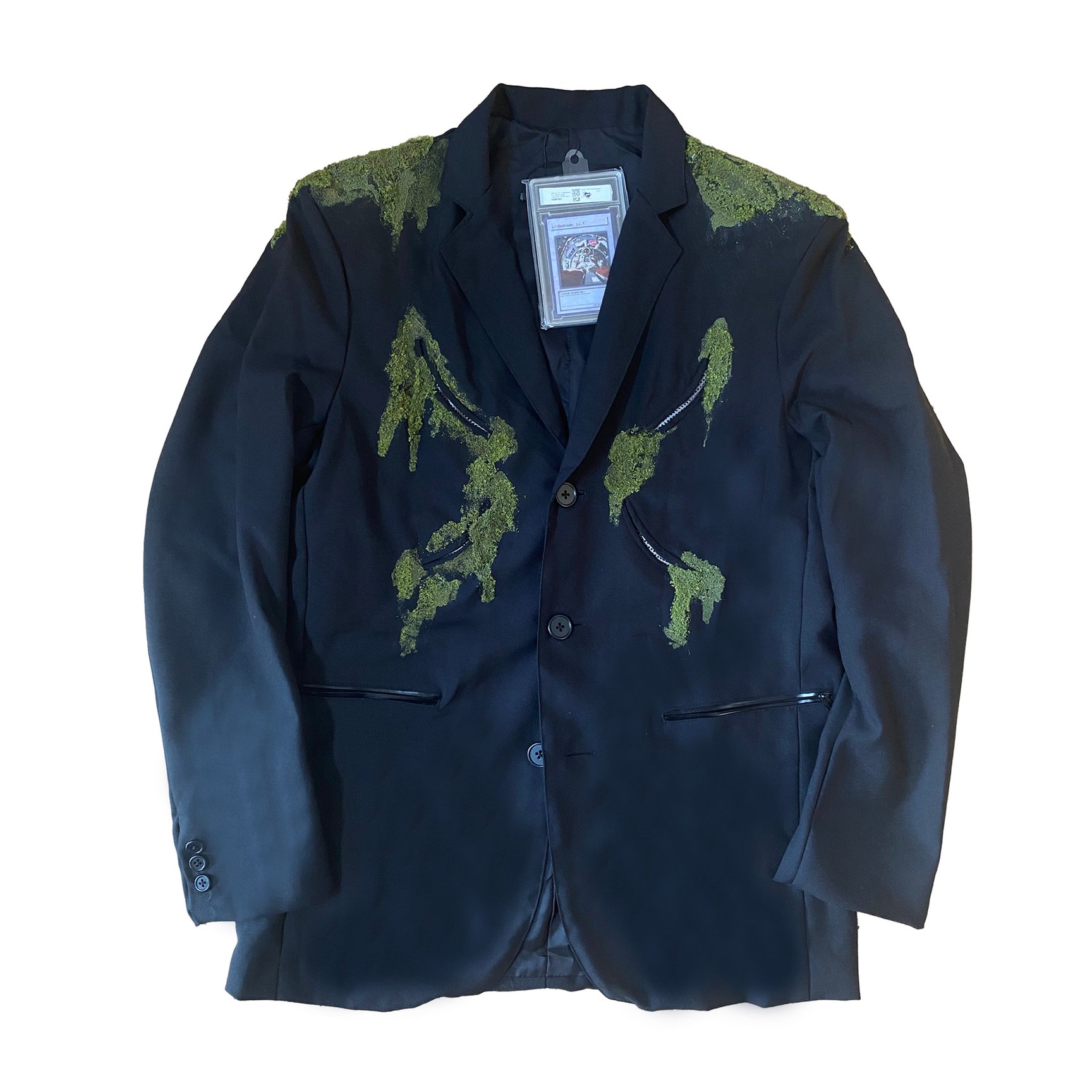 苔をあしらったテーラードジャケット