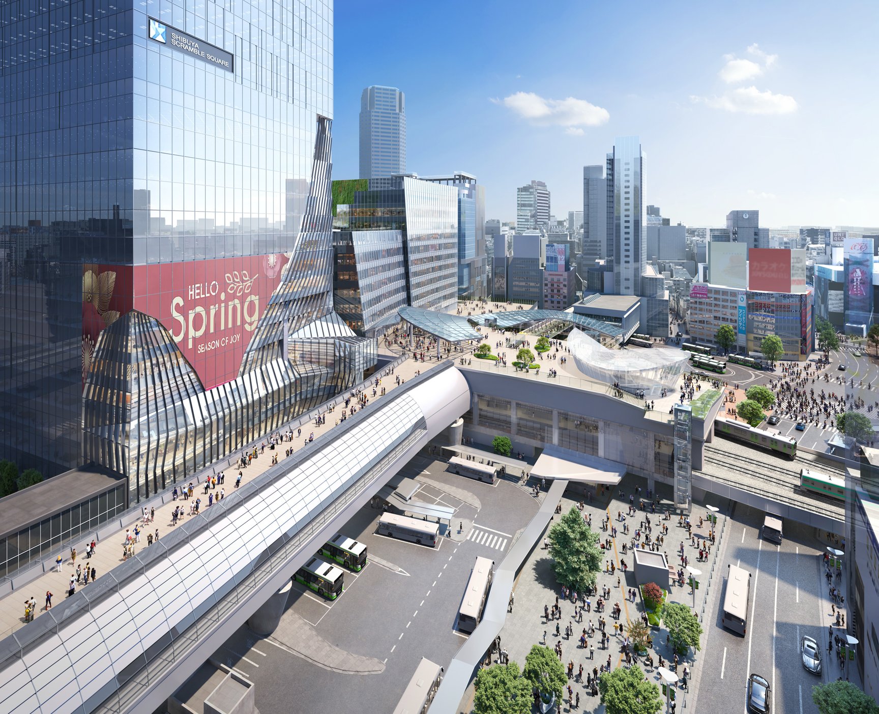 渋谷スクランブルスクエア 宮益坂交差点方面からの視点