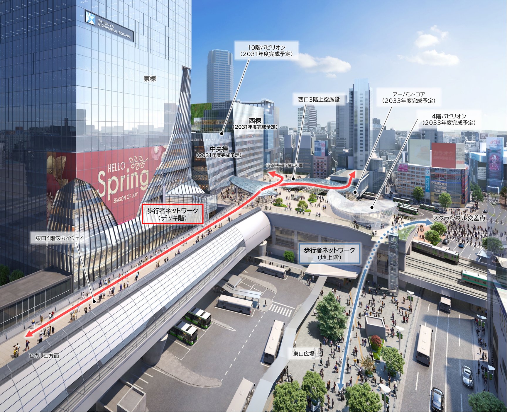 渋谷スクランブルスクエア 宮益坂交差点方面からの視点(ネットワーク図)