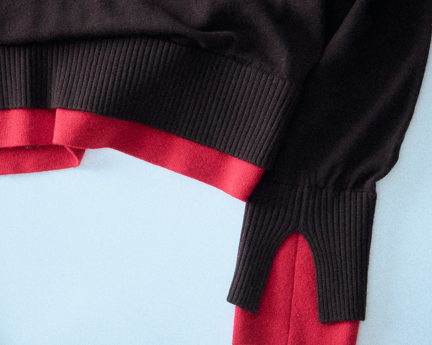 チノのバイカラーニット