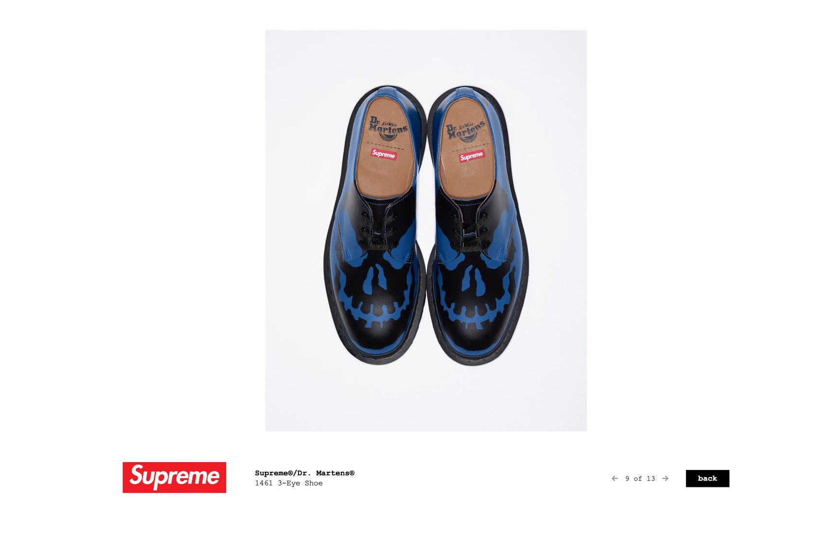 シュプリーム公式サイトのスクリーンショット