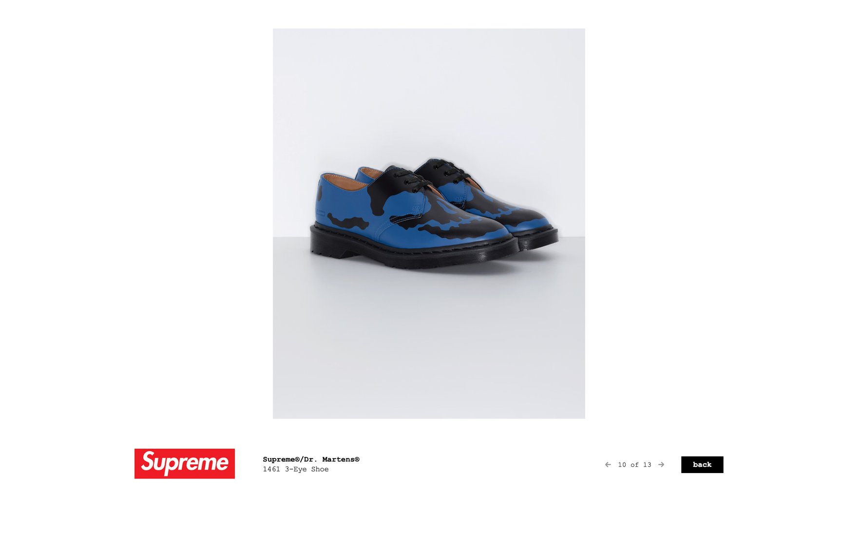 シュプリーム公式サイトのスクリーンショット