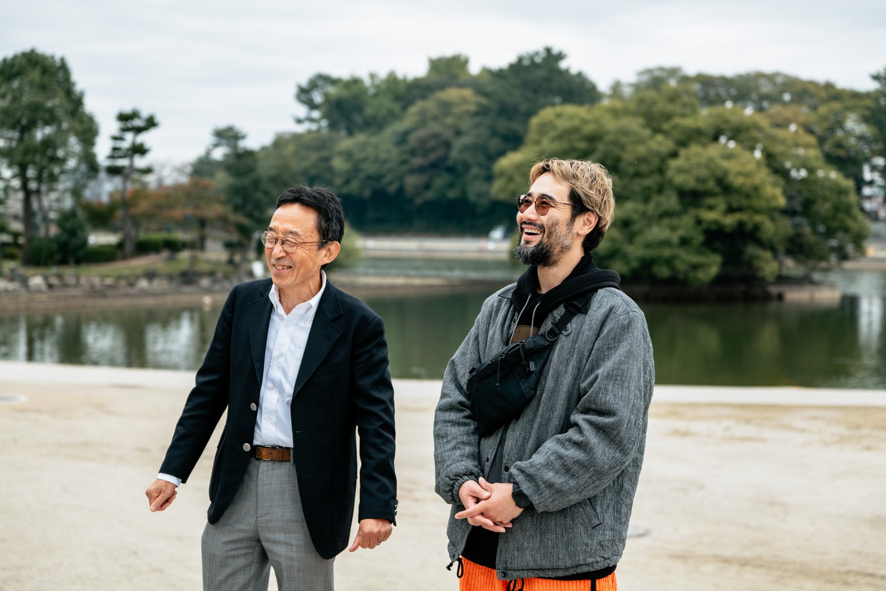 津島の天王川公園にある片岡春吉氏の銅像