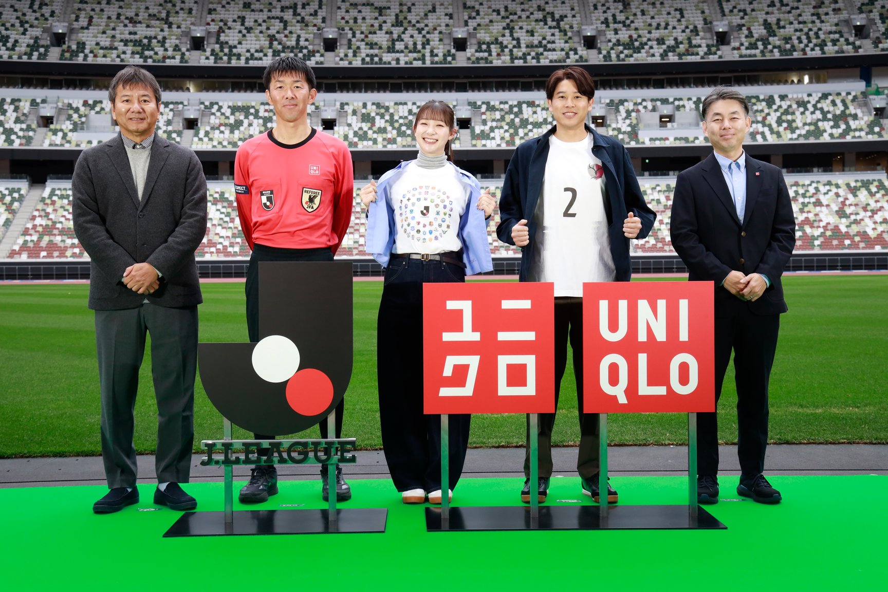 ユニクロとJリーグのパートナーシップ締結会見画像