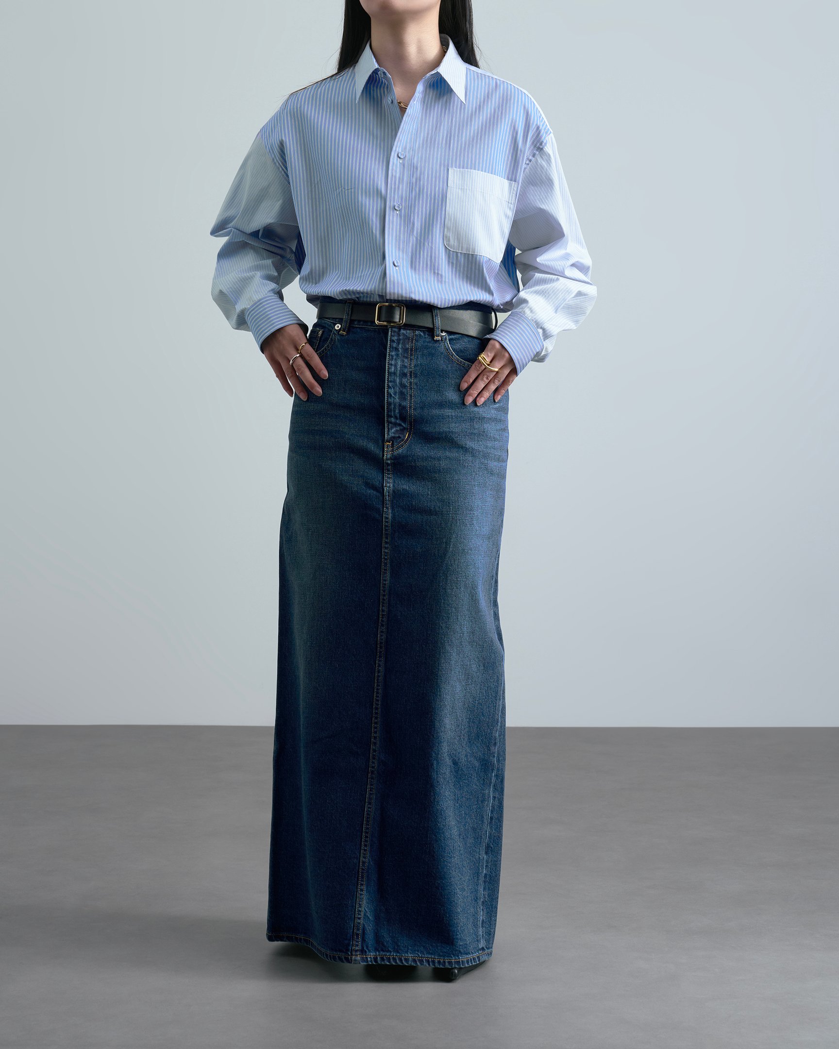 ジョンメイソンスミスのストライプシャツ