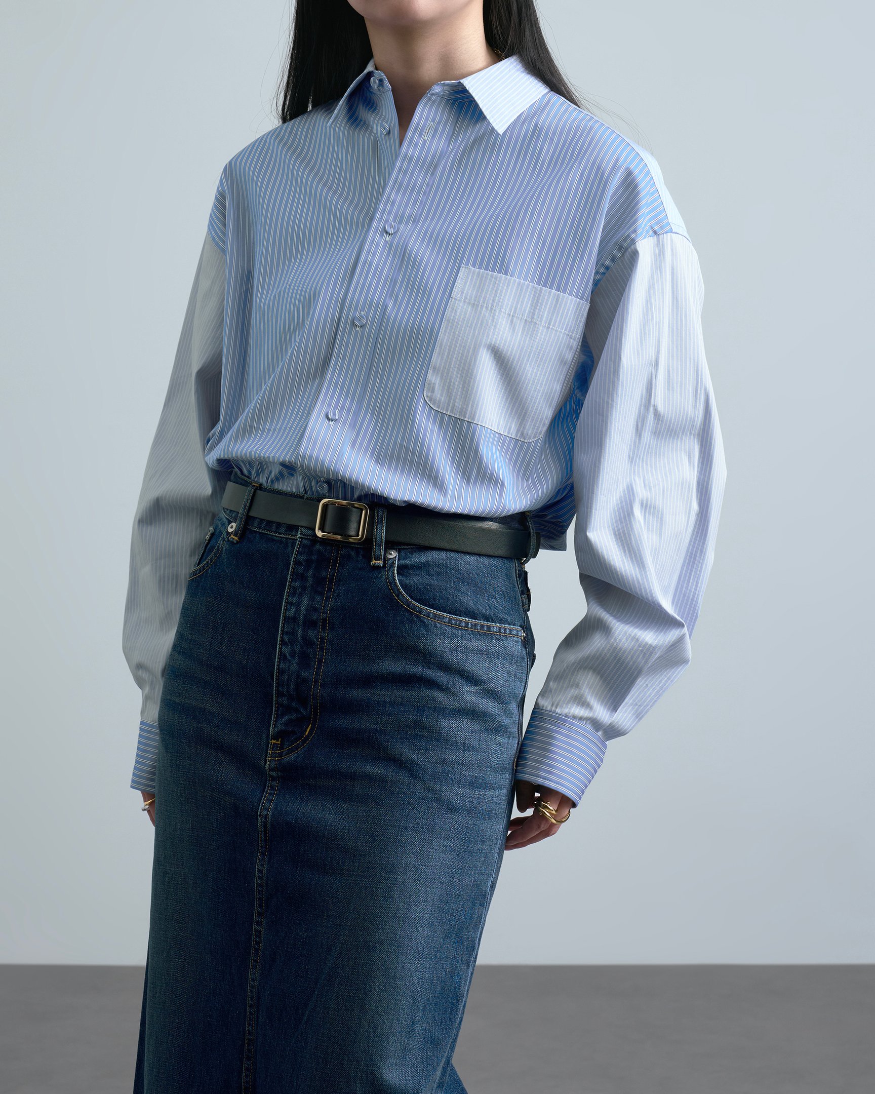 ジョンメイソンスミスのストライプシャツ