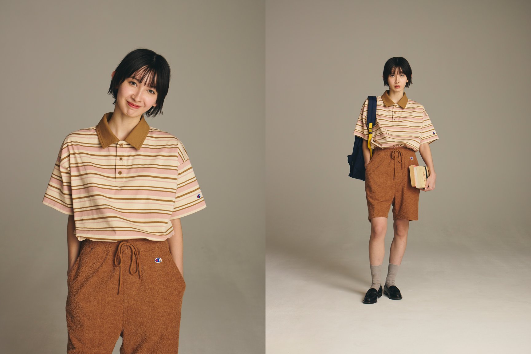 チャンピオン2026年春夏コレクションを着る池田アリス