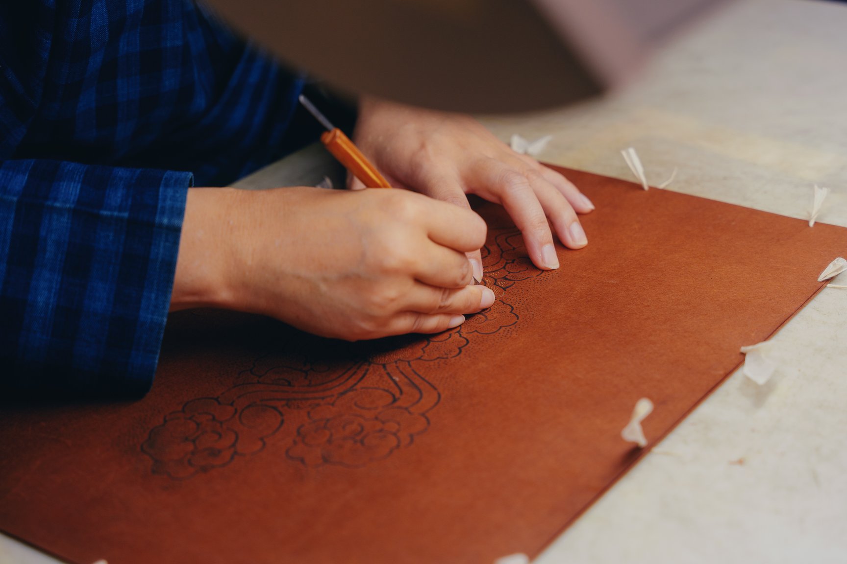 伊勢型紙の職人のアトリエ画像