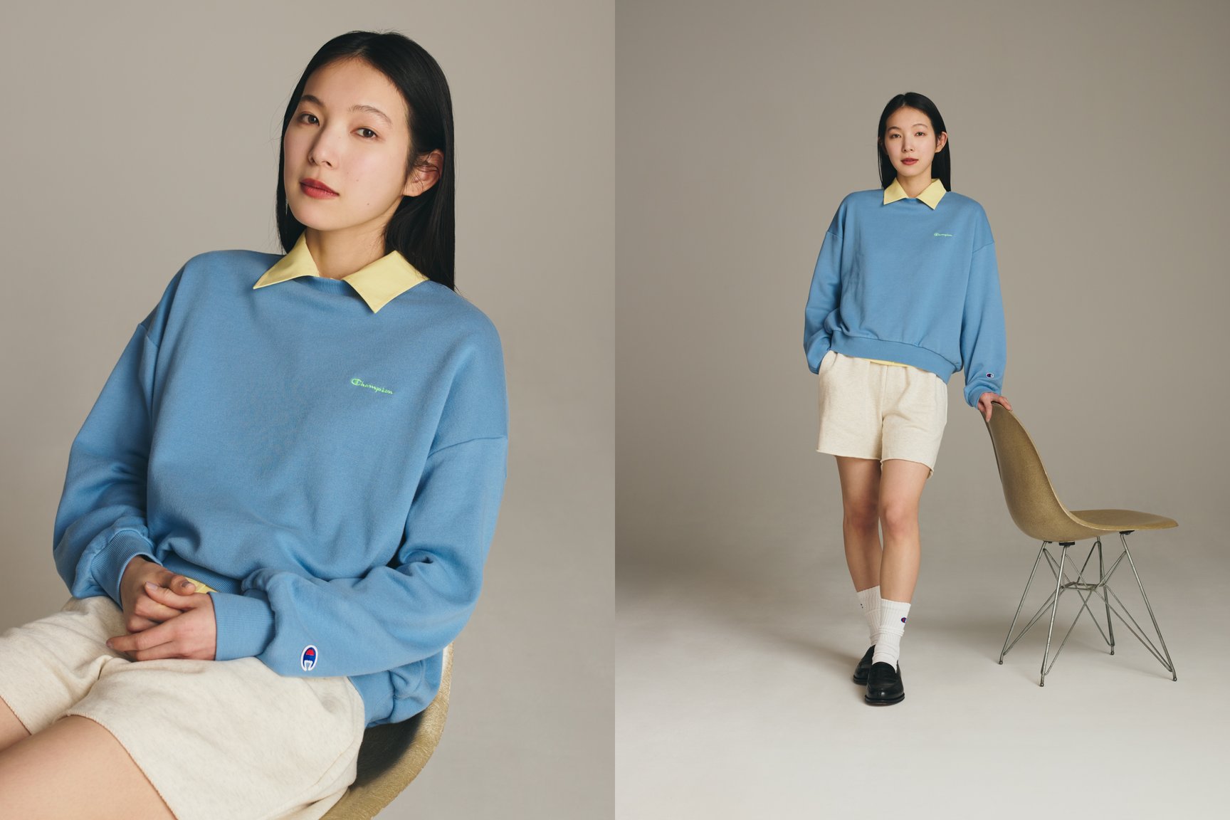 チャンピオン2026年春夏コレクションを着る有原みゆ紀