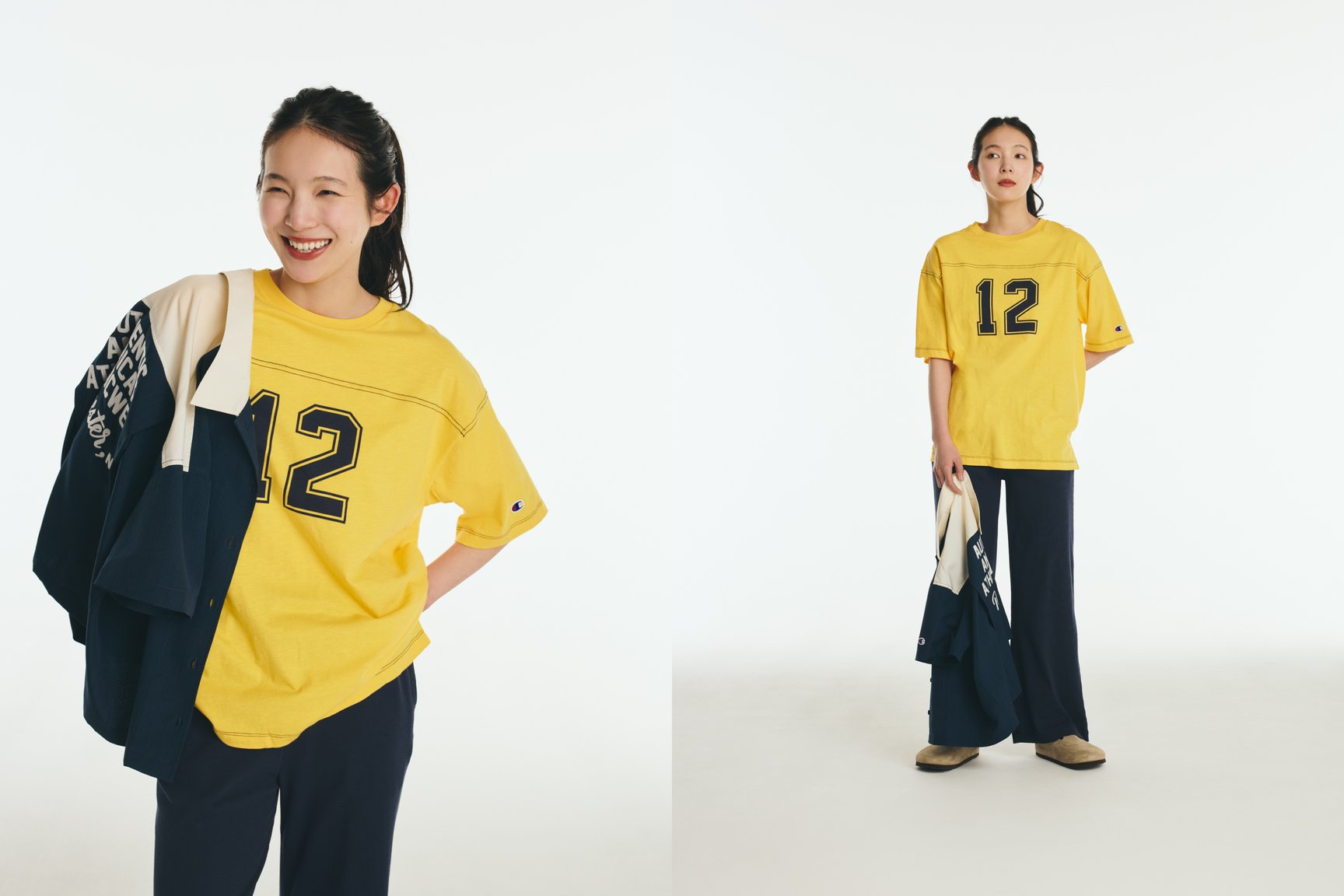 チャンピオン2026年春夏コレクションを着る有原みゆ紀