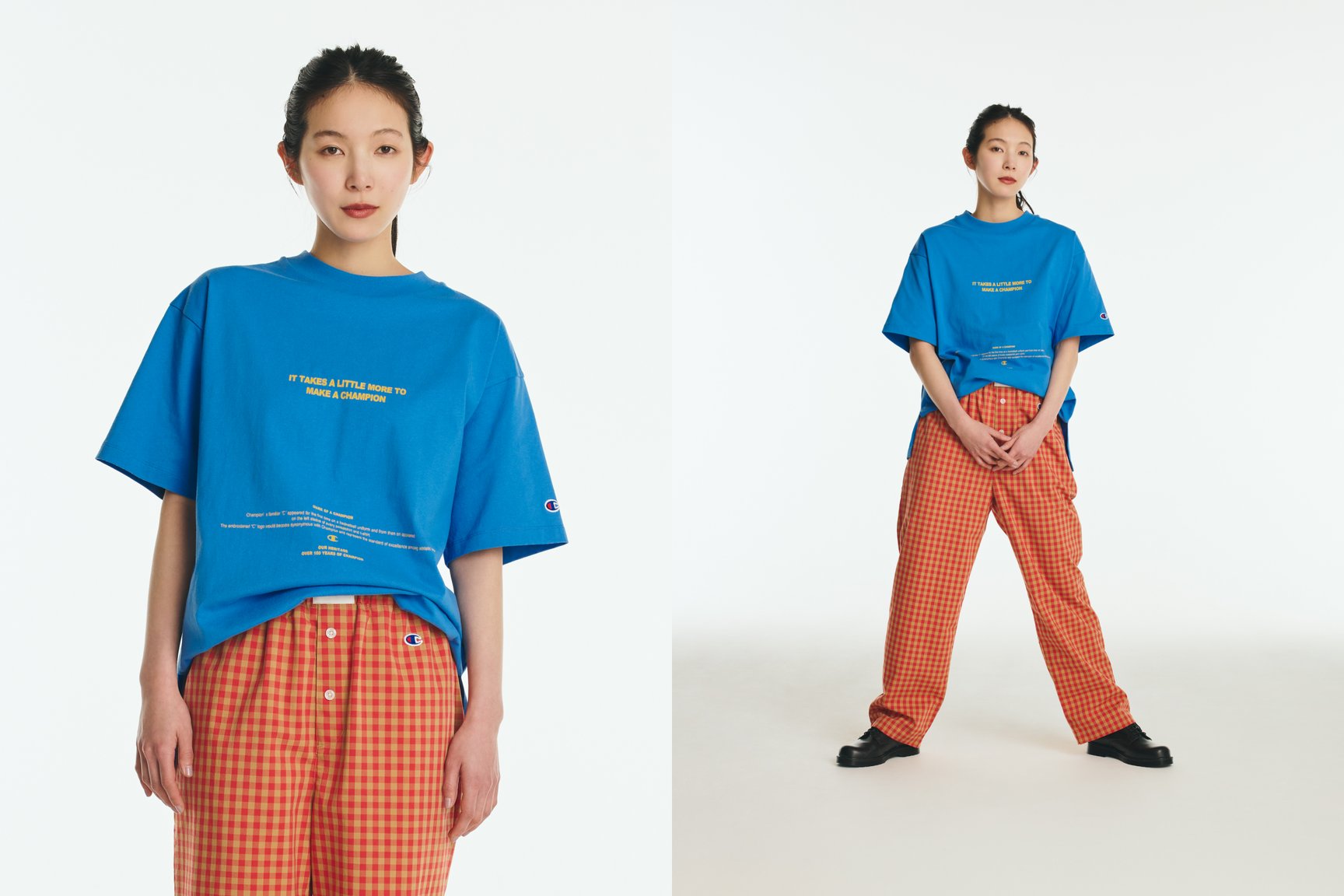 チャンピオン2026年春夏コレクションを着る有原みゆ紀