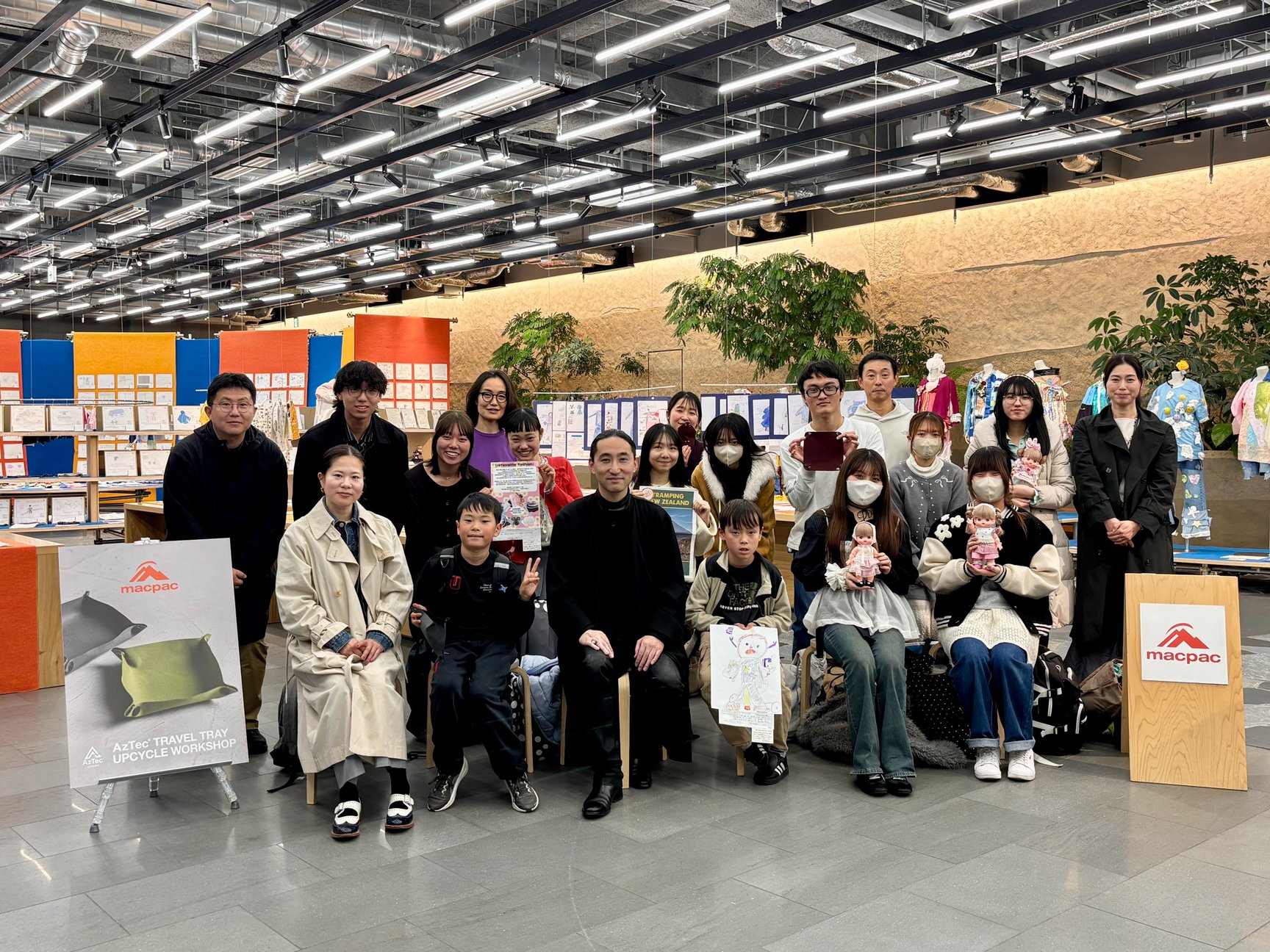 「ゴールドウイン 地球にやさしい未来の服、ひらめき展」のワークショップやイベント風景