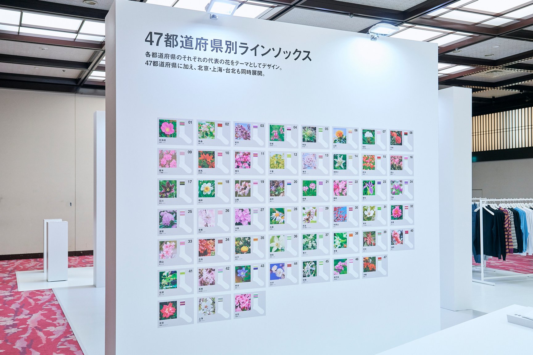 47都道府県の代表的な花をデザインしたラインソックス