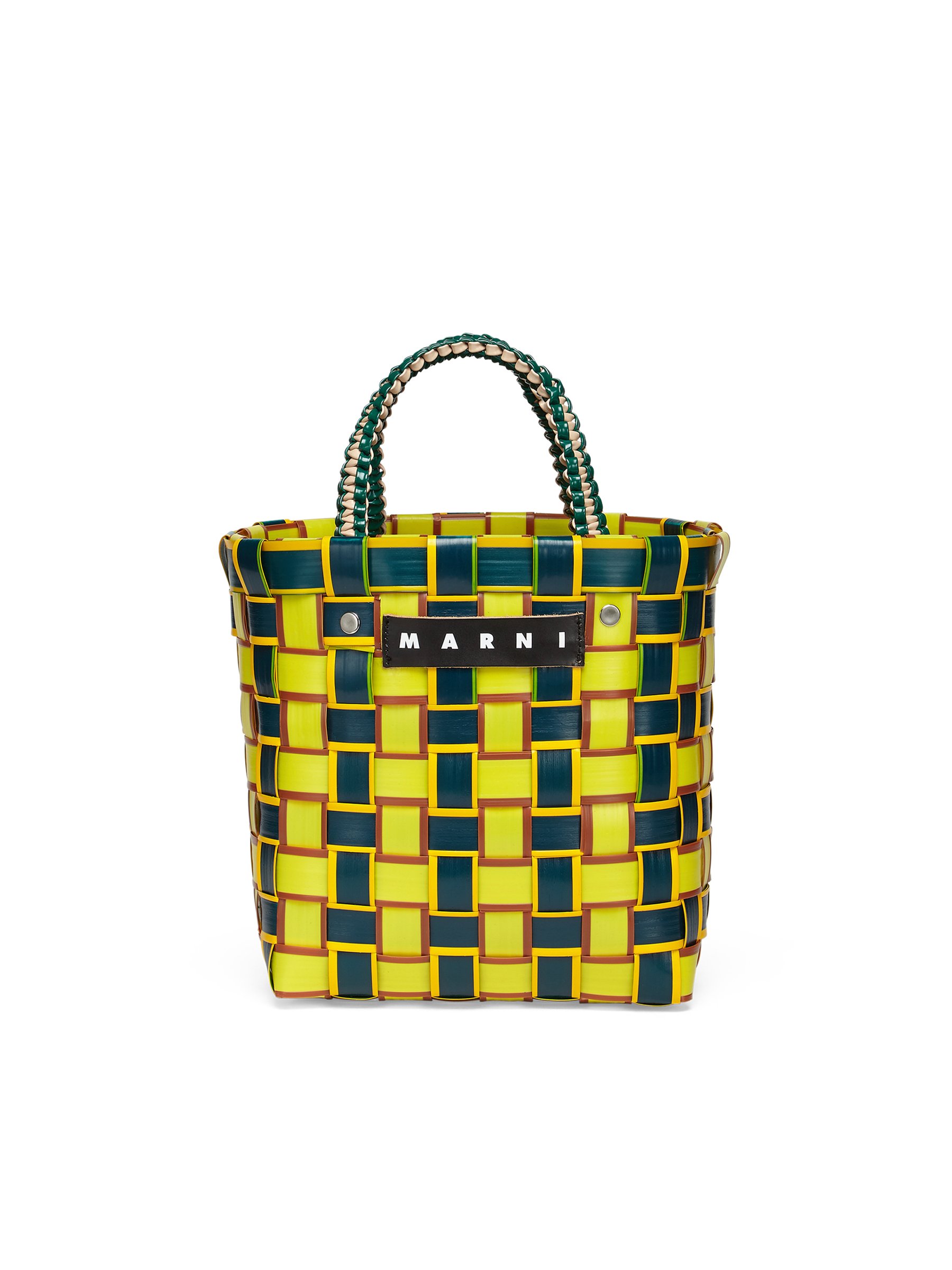 ペールブルー&ベージュクロシェ製 MARNI MARKET JURTA スモールバッグ