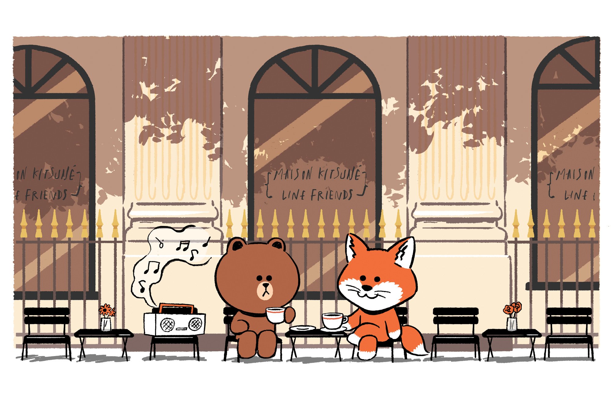 メゾン キツネとライン フレンズが初コラボ ぬいぐるみやairpodsケースを発売