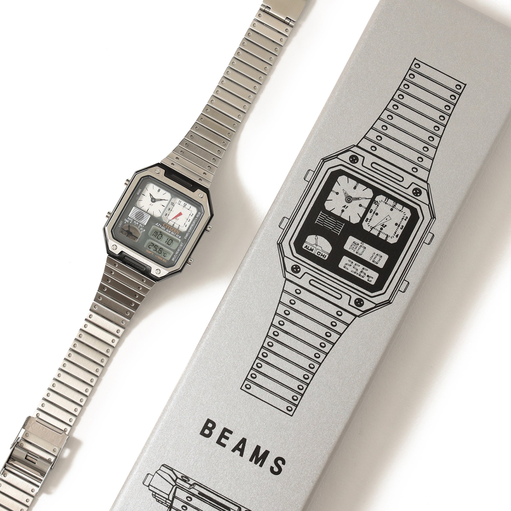 CITIZEN × BEAMS 別注 サーモセンサー シルバー - 腕時計(デジタル)