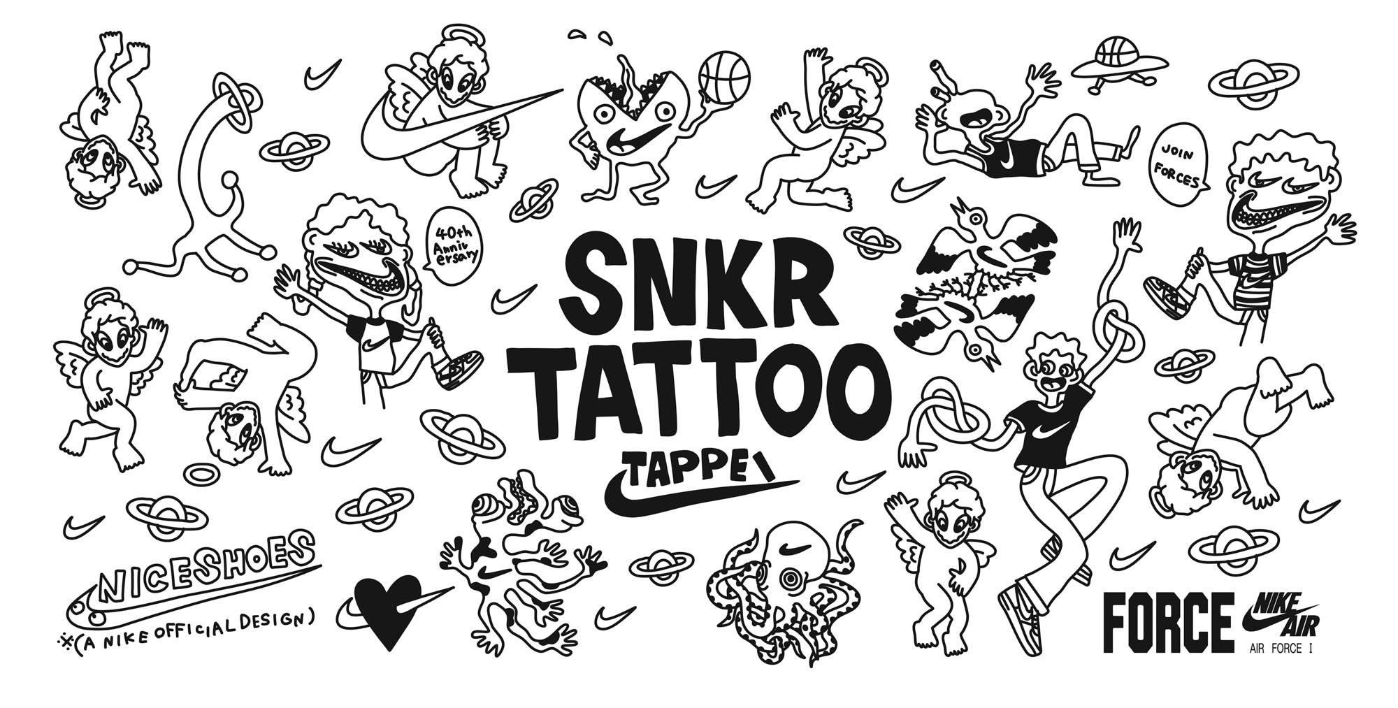 ナイキがタトゥーアーティストtappeiによる Snkr Tattoo 開催 エア フォース 1の40周年記念