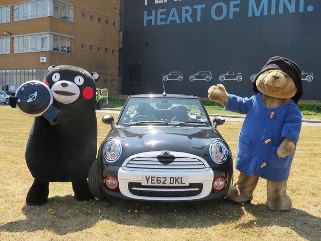 くまモン仕様のmini 英国bmw工場で初公開