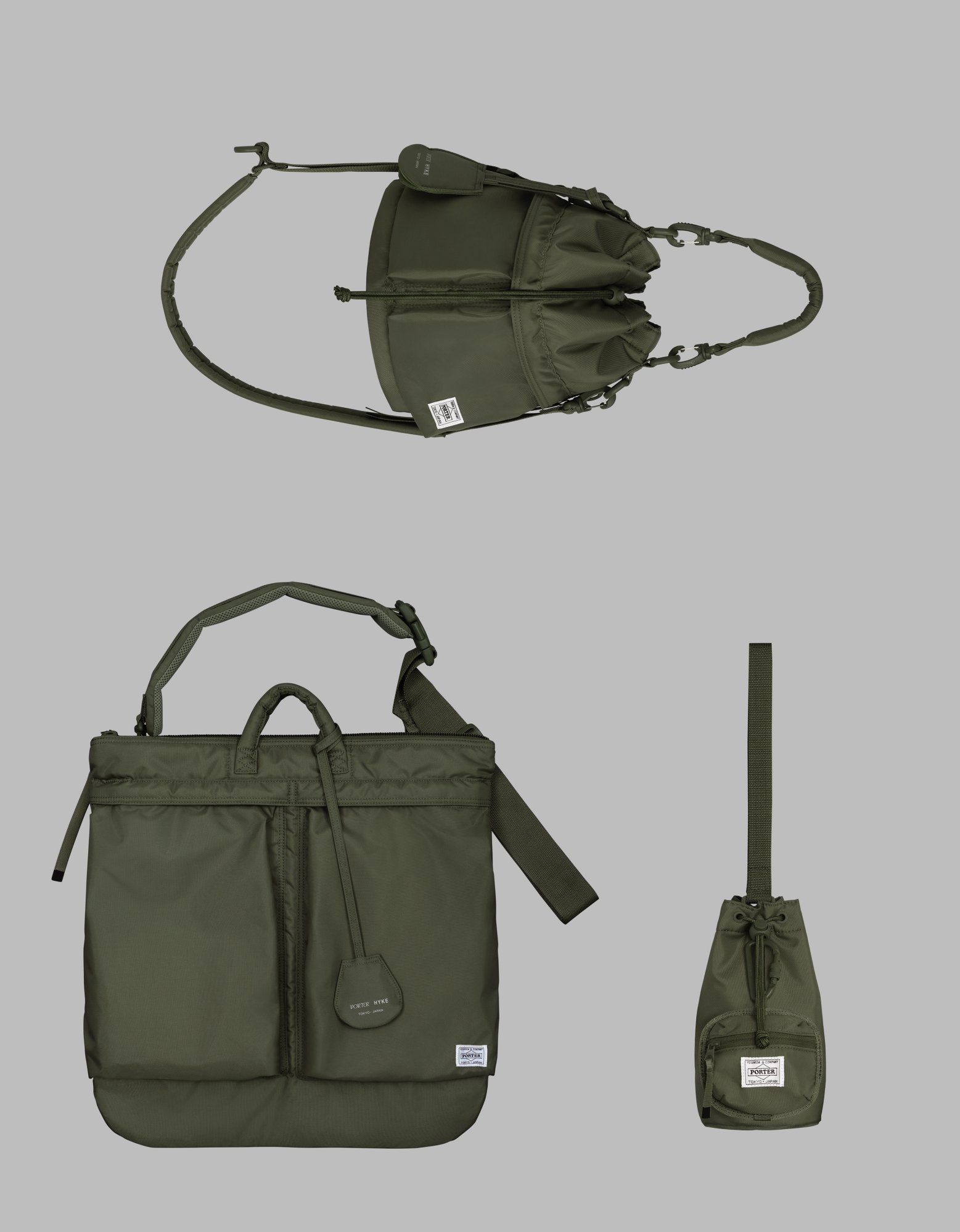 PORTER x HYKE 聯名 Helmet Bag 頭盔包 橄欖綠 Olive Drab 款式