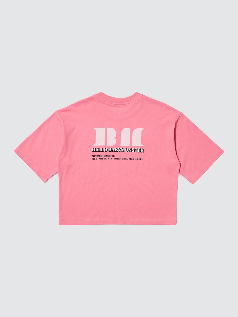 UNIQLO UT x BABYMONSTER 合作款 BATTER UP LOGO T恤設計細節