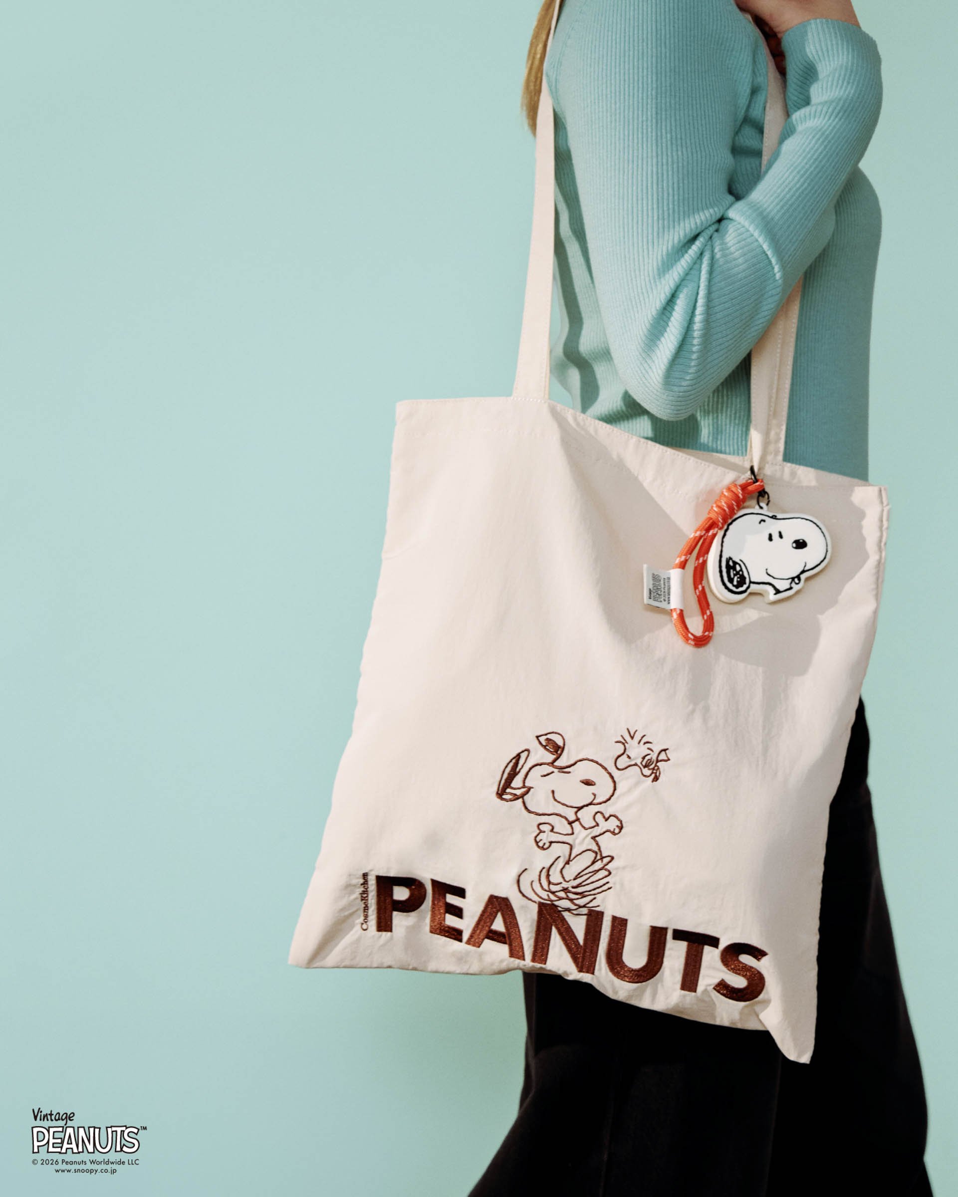 Cosme Kitchen 史努比刺繡托特包 環保袋 黑色