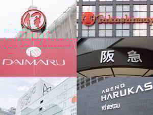 国内大手百貨店6社のロゴのコラージュ