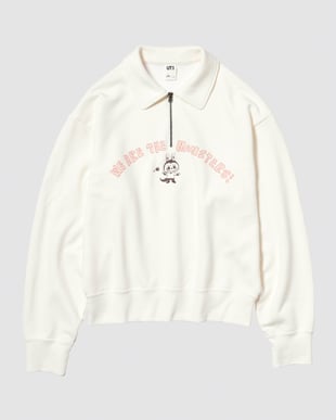 ハーフジップスウェット