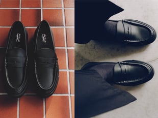 黒いローファー