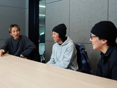 スノーボード有識者鼎談に集まった3人のポートレート画像