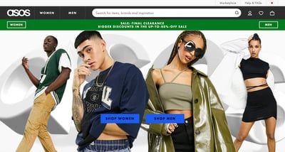 ASOS 公式サイト キャプチャ