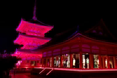 京都 清水寺で開催されたグッチのエキシビション