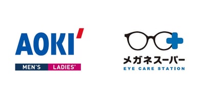AOKIとメガネスーパーのロゴ