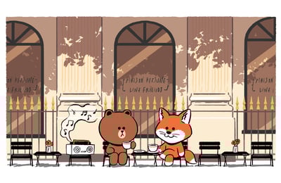 ラインフレンズ　メゾンキツネ　コラボ