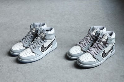 ディオールとジョーダンブランドのコラボスニーカーの偽物と本物