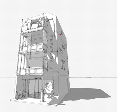4階建ての建物イラスト