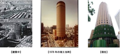 並列した3つの建物