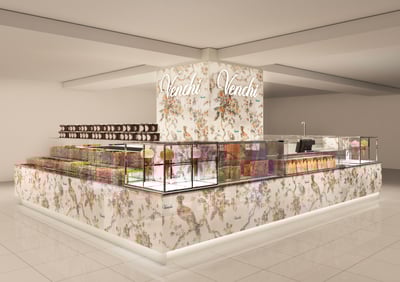 ヴェンキ新店舗、大丸京都店の白を基調とした店頭