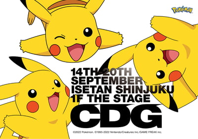 伊勢丹新宿店で開催するCDG×ポケモンのイベントの告知イラスト