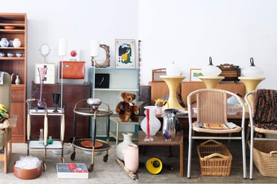 並べられたヴィンテージの家具や雑貨