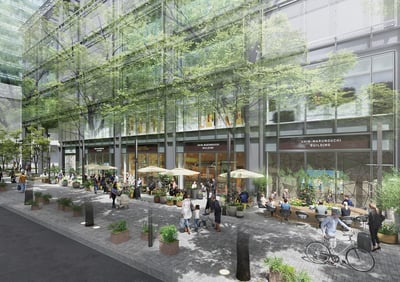 新丸ビル1階の仲通りリニューアル後のイメージ