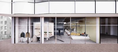 光に照らされた店舗