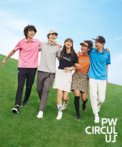 オンワードのゴルフブランド「ピーダブリュサーキュラス」のイメージヴィジュアル
