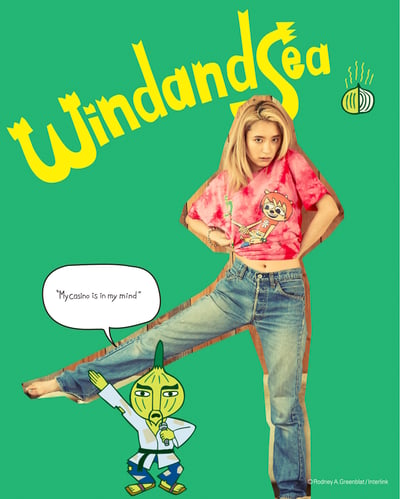 ウィンダンシーとゲーム「ウンジャマ・ラミー」コラボのグリーンをバックにしたヴィジュアル