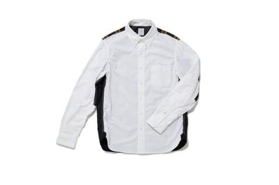 ブルックス ブラザーズとアイ ジュンヤ ワタナベ マンがコラボレーションしたフロントに白、バックに黒を配したカスタムシャツ