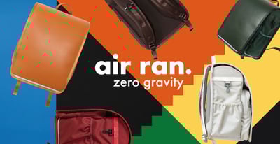 ファミリアが発売した国内最軽量のカラフルなランドセルと商品名「エアラン」のロゴ